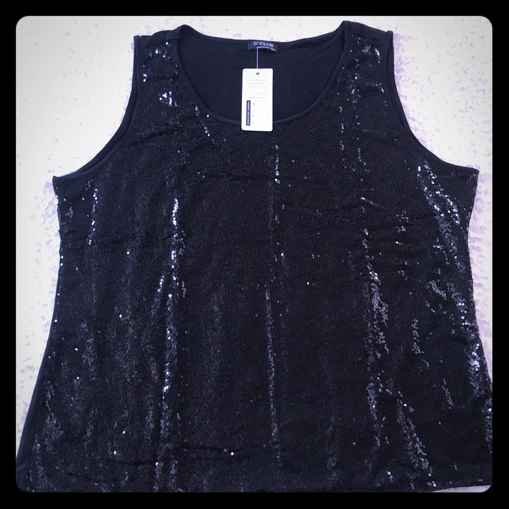 Sparkly sequin black tank by In’voland